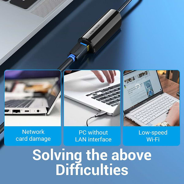 Фото - Переходник USB Type-C - RJ-45 Vention USB 3.1 Type-C - RJ45 (CFABB)