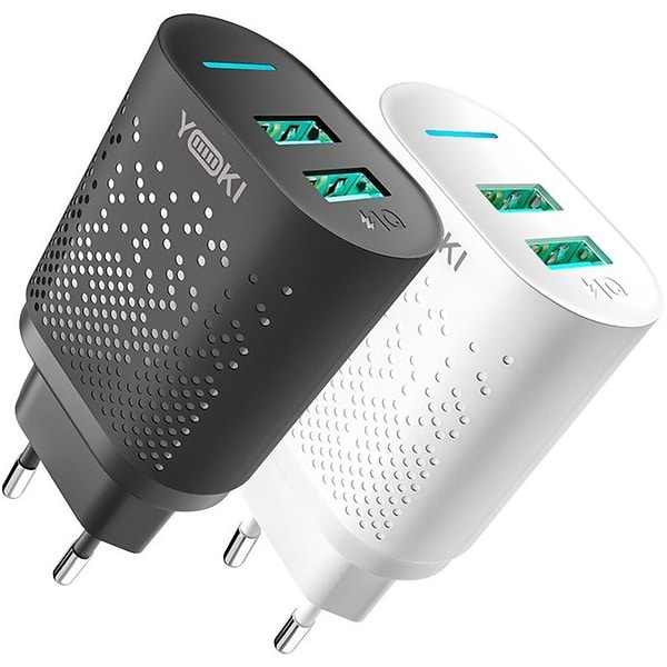 Фото - Сетевое зарядное устройство YOKI Led Series 12W White (YK-2.4Dual)