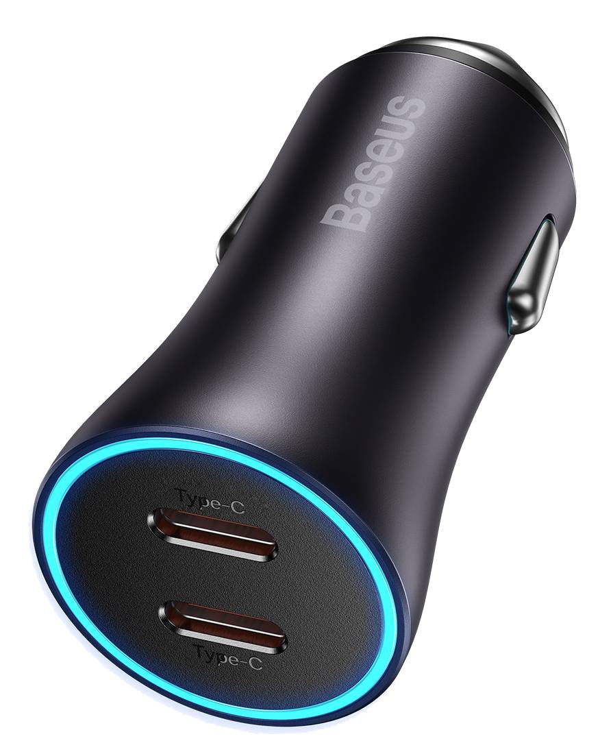 Автомобильное зарядное устройство Baseus Golden Contactor Pro Dual Fast Charger Car Charger C+C 40W Dark Gray (CGJP000013)