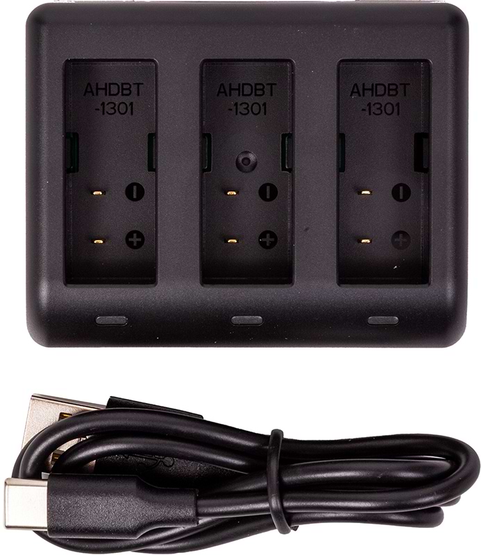 З/устройство для экшн-камеры PowerPlant для GoPro AHDBT-1301/AHDBT-1301H для 3 ак. (CH980505)