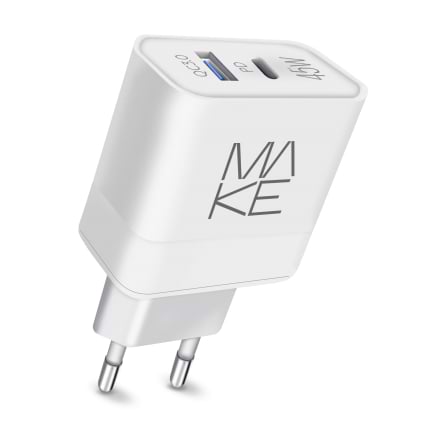 Мережевий зарядний пристрій MAKE 45W PD+QC White (MCW-325PWH) - Фото 1