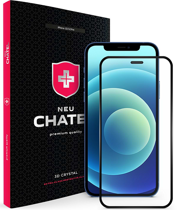 Фото - Защитное стекло для смартфона NEU Chatel Full 2.5D Silk Narrow Border Crystal with Mesh for iPhone 12/12 Pro Front Black (+NEU25DM61B)