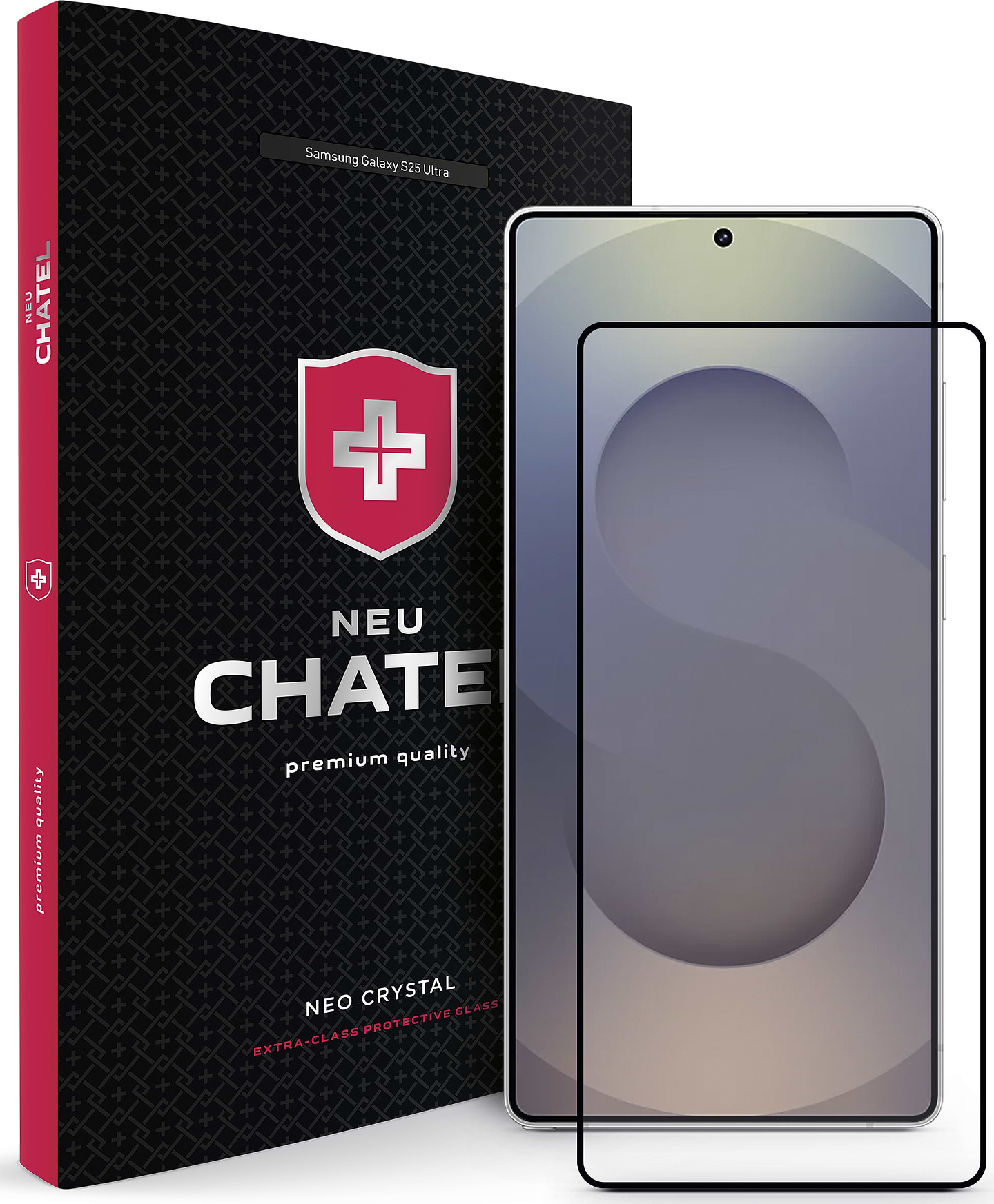 Захисне скло для смартфону NEU Chatel Ultra Clear Anti-Reflective HD Glass for Samsung Galaxy S25 Ultra Front Black (+NEU3DS25UL) - Фото 1