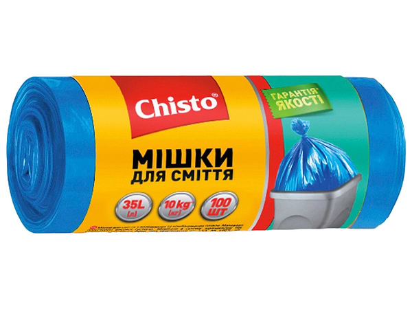 Фото - Пакет для сміття Chisto Міцні 35лх100 шт. (4823098410850)