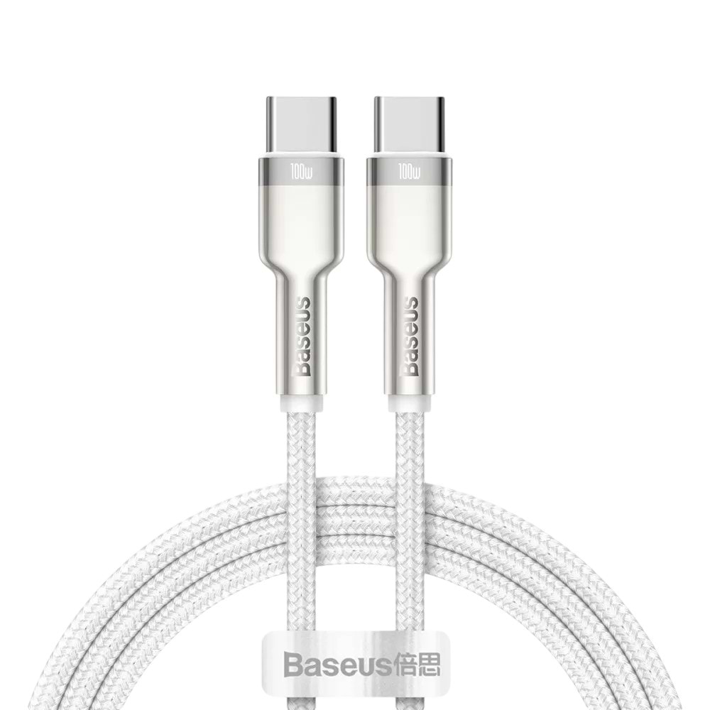 Кабель Baseus Cafule Series Metal Data Cable Type-C to Type-C 100W 1 м White (CATJK-C02)