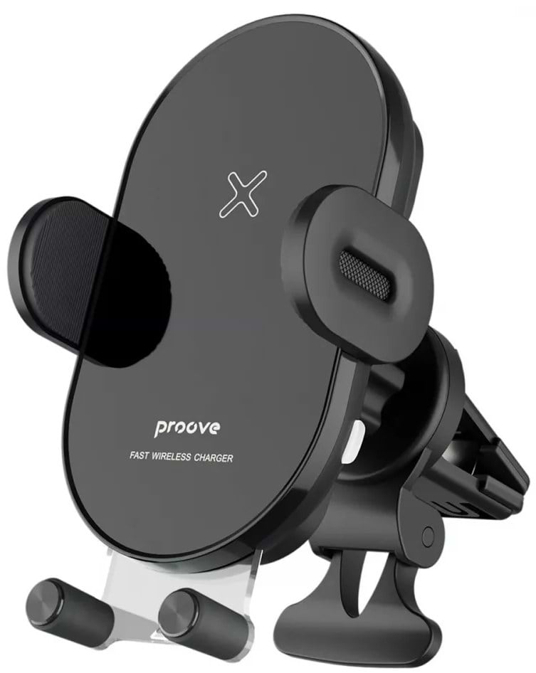 Автотримач з бездротовою зарядкою Proove Rounded Energy 15W Black (479230001) - Фото 1