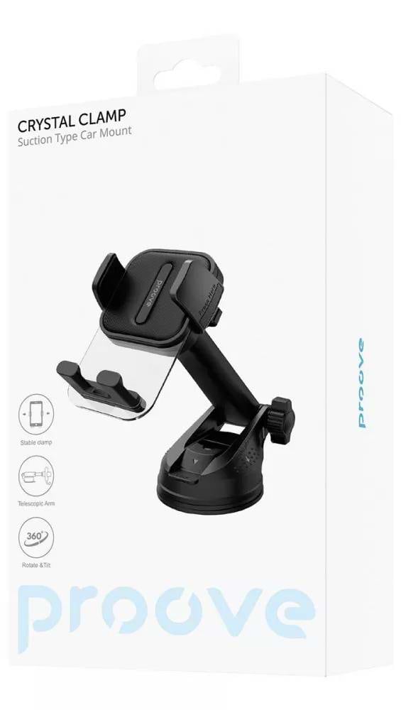 Фото - Автотримач Proove Crystal Clamp Suction Type Car Mount