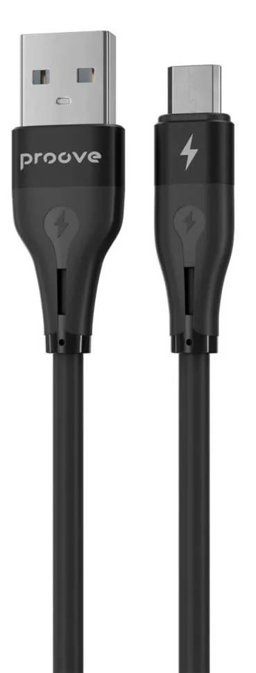 Кабель синхронізації даних Proove Soft Silicone Micro USB 2.4A 1m Black (492050001) - Фото 1