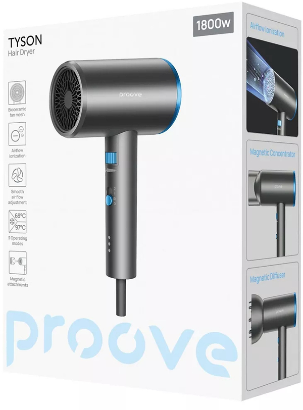 Фото - Фен Proove Tyson (1800W) gray (HDPT18000003)