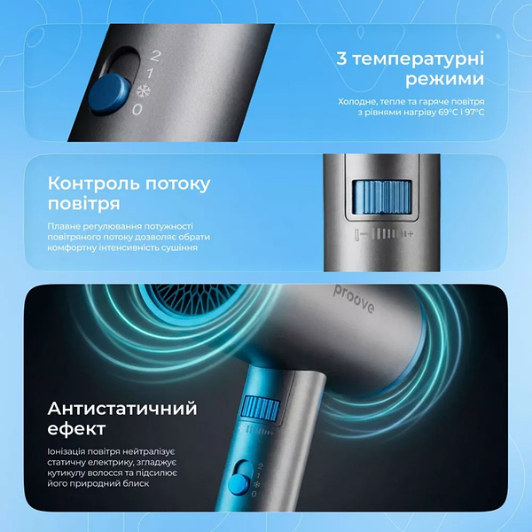 Фото - Фен Proove Tyson (1800W) gray (HDPT18000003)