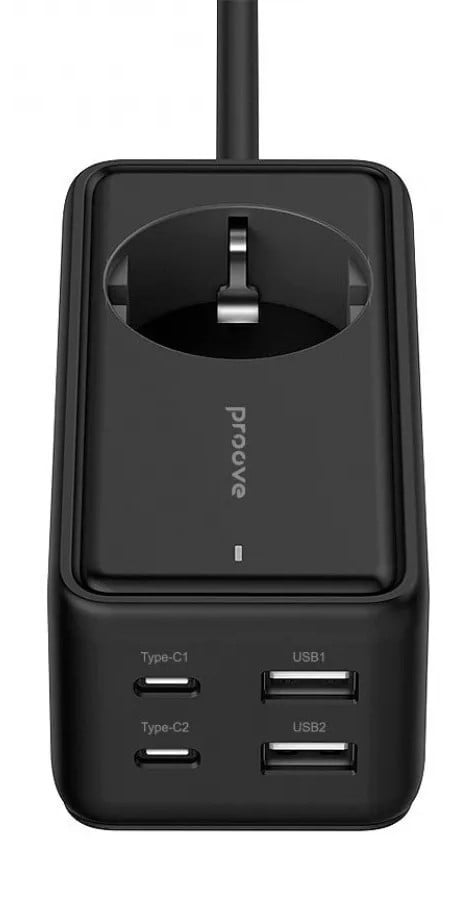Мережевий фільтр Proove Power Strip Homester PD-03 1AC 65W 2 Type-C + 2USB Black (479280001) - Фото 1
