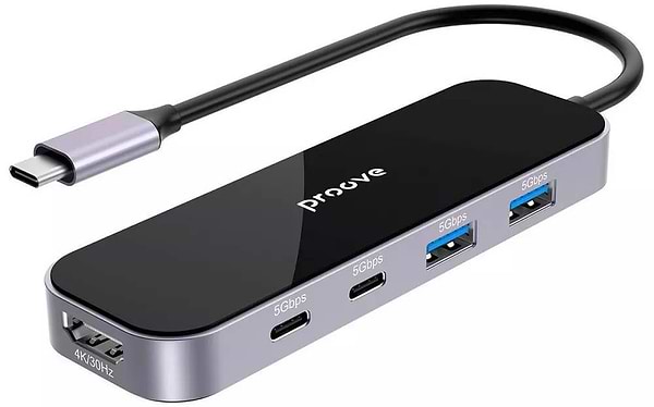 Фото - Хаб USB Proove  Shadow 2хUSB3.0+Type-C+PD100W+HDMI (HBSW10221205)