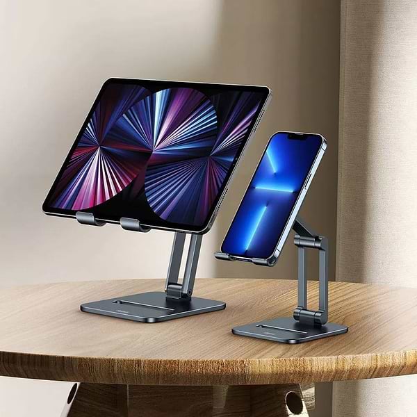 Фото - Подставка для мобильного устройства Baseus Desktop Biaxial Foldable Metal Stand Gray (LUSZ000113)