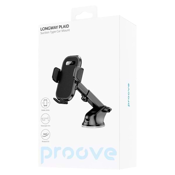 Фото - Автодержатель Proove Longway Plaid Suction Type Car Mount Black (484050001)