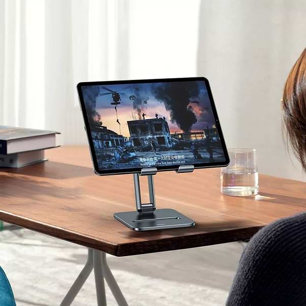 Фото - Подставка для мобильного устройства Baseus Desktop Biaxial Foldable Metal Stand Gray (LUSZ000113)