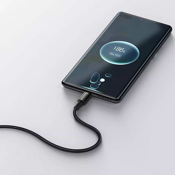 Фото - Кабель синхронізації даних Baseus Tungsten Gold Fast Charging USB to Type-C 100W 2m black (CAWJ000101)