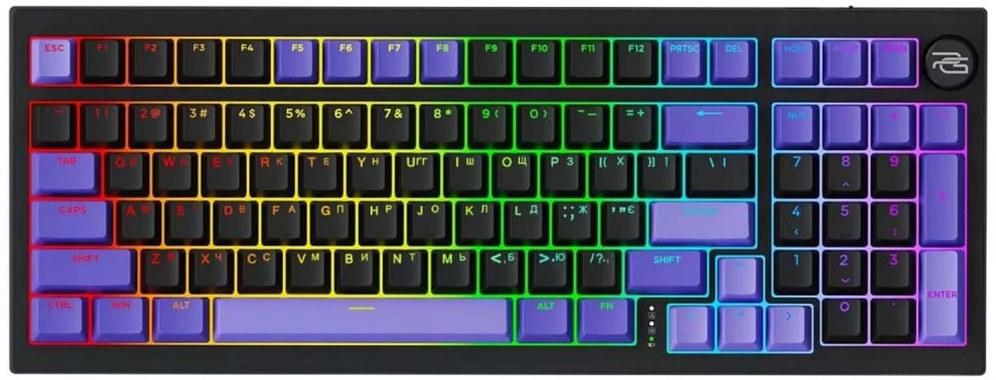 Клавіатура бездротова ігрова Proove Gaming Slicker Pro  (Ukraine Layout) Black/Purple (WKSLP0022416) - Фото 1