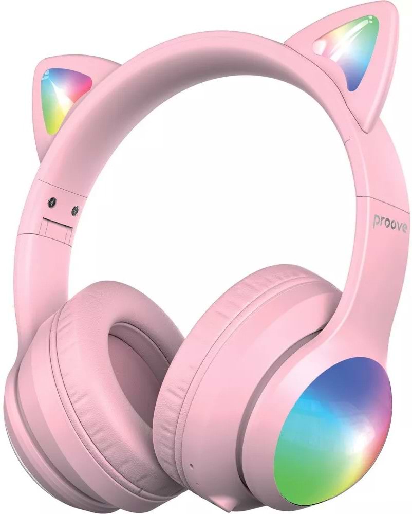 Навушники накладні бездротові Proove Kids LumiCat (APP) pink (HPLC0001AP27)