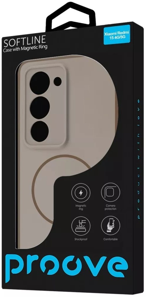 Фото - Чехол для смартфона Proove Softline Case with Magnetic Ring Xiaomi Redmi 15 4G/5G 169.5mm Beige (PCLCXRMI1581)