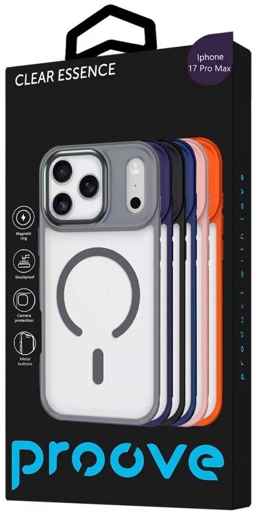 Фото - Чехол для смартфона Proove Clear Essence Case with Magnetic Ring iPhone 17 Pro Max Midnight Blue (PCCEIP17PM08)