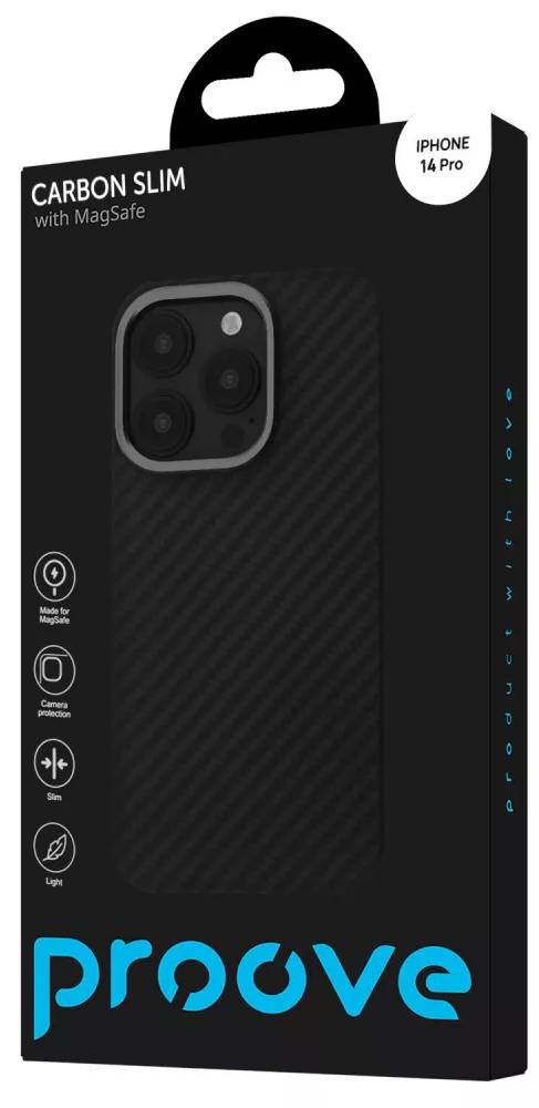 Фото - Чохол для смартфону Proove Carbon Slim with Magnetic Ring iPhone 14 Pro Black (PCCSIP14P002)