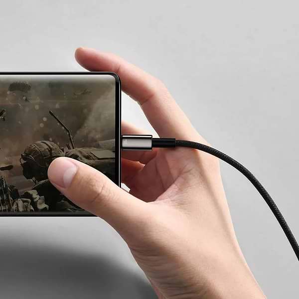 Фото - Кабель синхронізації даних Baseus Tungsten Gold Fast Charging USB to Type-C 100W 2m black (CAWJ000101)