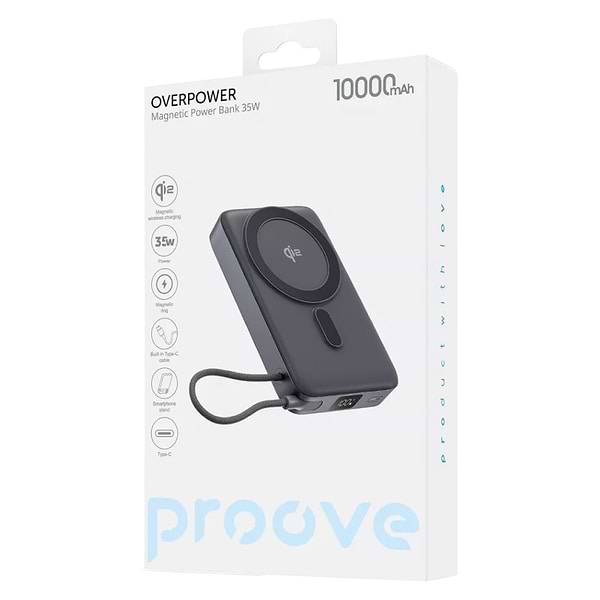 Фото - Батарея мобільна Proove OverPower 35W 10000mAh Qi2 gray (PBOP35012105)