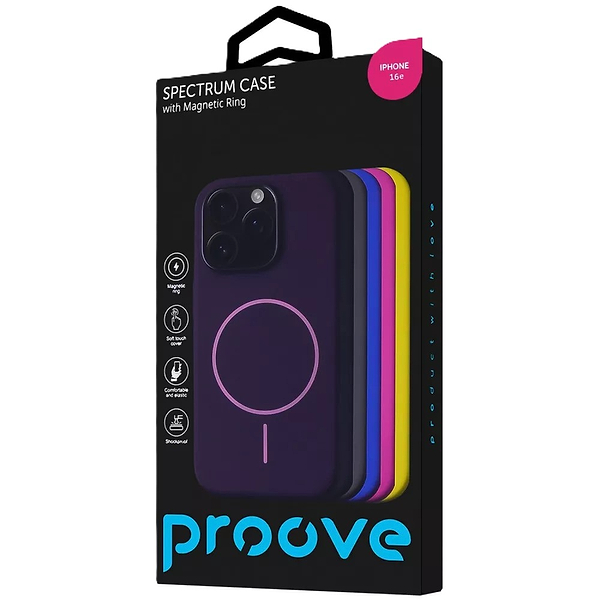 Фото - Чохол для смартфону Proove Spectrum Case with Magnetic Ring iPhone 16e Sun Yellow (PCSPIP16E040)