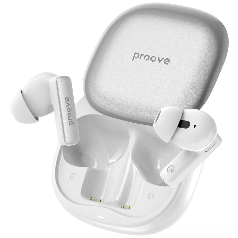 Навушники вкладиші бездротові TWS Proove NoLimit TWS with Hybrid ANC (APP) White/Silver (TWNL0001AP26) - Фото 1