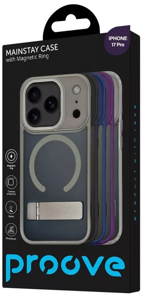 Фото - Чохол для смартфону Proove Mainstay Case with Magnetic Ring iPhone 17 Pro gray (PCMCIP17P005)