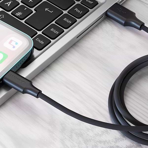 Фото - Кабель синхронизации данных Proove Striped Silicone Lightning 1m Black (CCSS00001101)