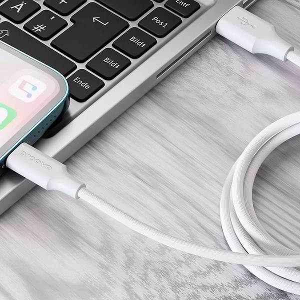 Фото - Кабель синхронизации данных Proove Striped Silicone Lightning 1m White (CCSS00001102)