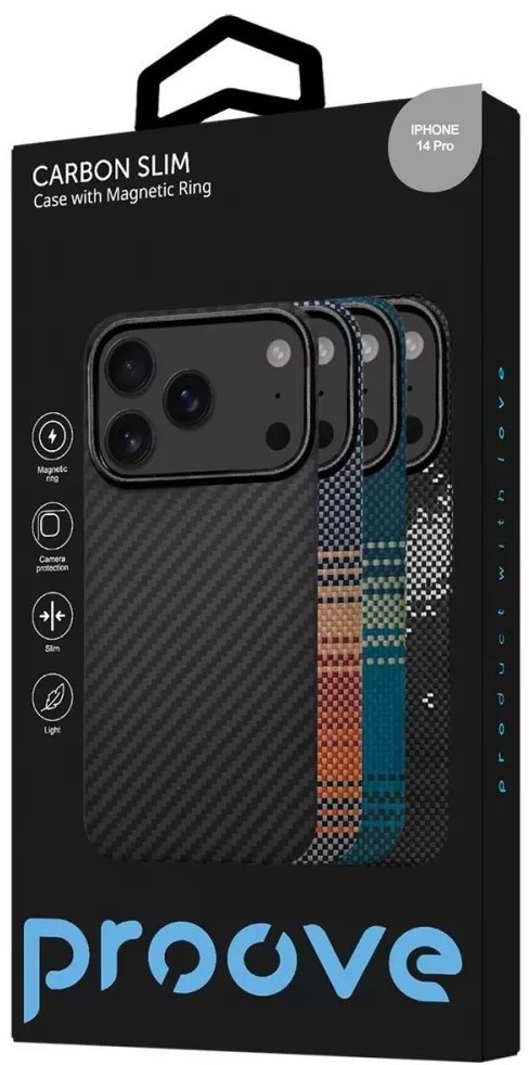 Фото - Чехол для смартфона Proove Carbon Slim with Magnetic Ring iPhone 14 Pro starfield (PCCSIP14P053)