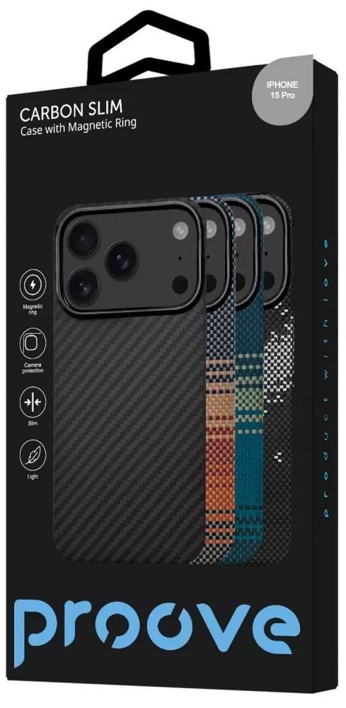 Фото - Чехол для смартфона Proove Carbon Slim with Magnetic Ring iPhone 15 Pro starfield (PCCSIP15P053)