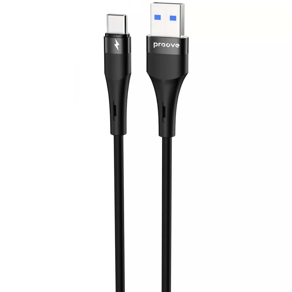 Кабель синхронізації даних Proove Light Silicone Plus USB to Type-C 3A 1m Black (CCLS15001201)