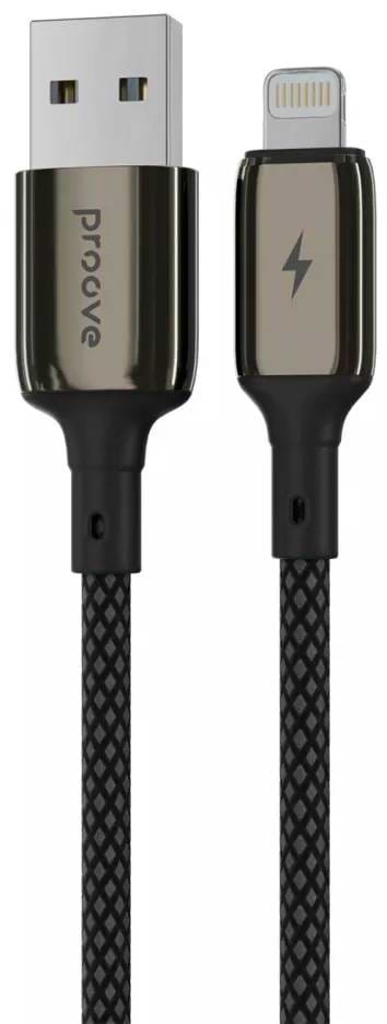 Кабель синхронізації даних Proove Dense Metal Lightning 2.4A 1m Black (CCDM20001101)