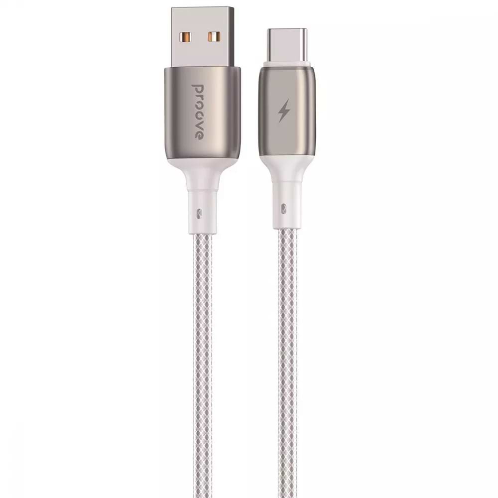 Кабель синхронізації даних Proove Dense Metal USB to Type-C 3A 2m white (CCDM20001222)