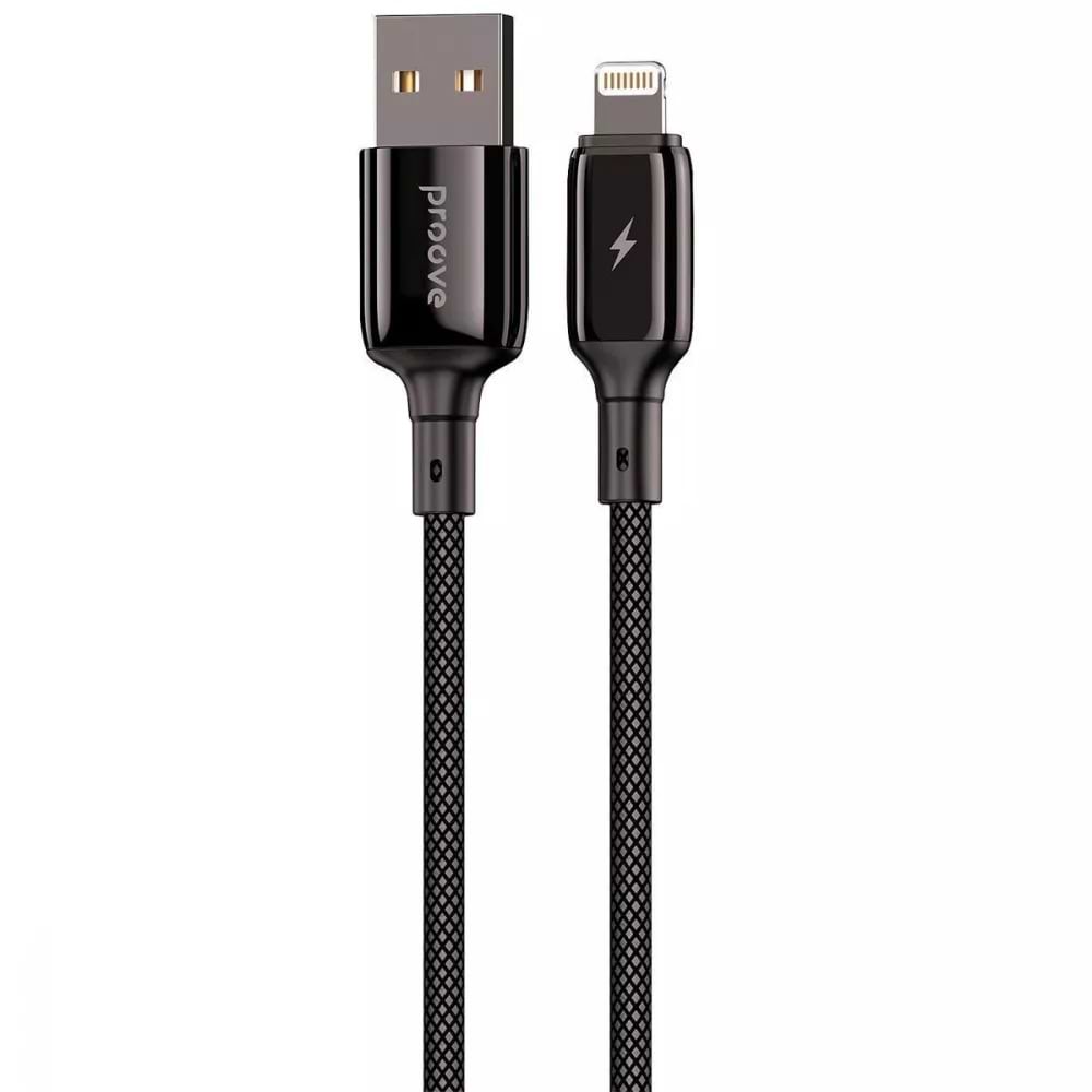 Кабель синхронізації даних Proove Dense Metal USB to Lightning 2.4A (2m) black (CCDM20001121)