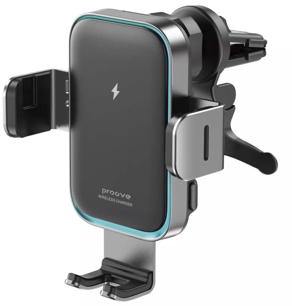 Автотримач з бездротовою зарядкою Proove Triple Clamp Pro 15W Metal Gray (479200092) - Фото 1