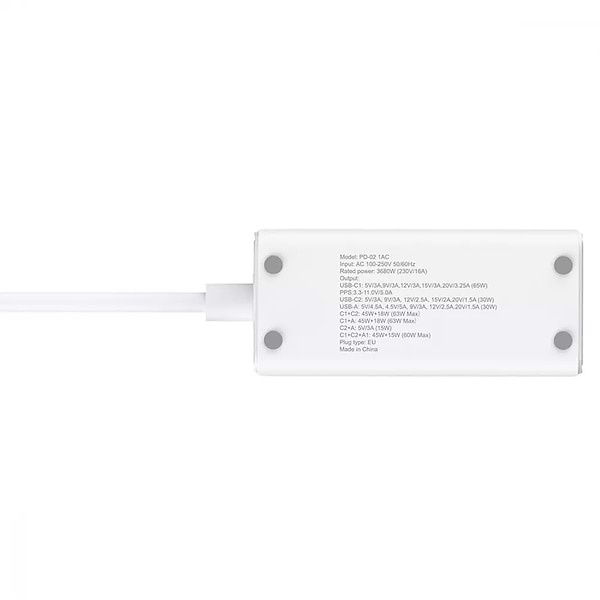 Фото - Сетевой фильтр Proove Power Strip PD-02 65W (2 Type-C + 1USB) White (PSP165210001)