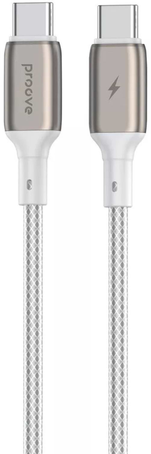 Кабель синхронизации данных Proove Dense Metal Type-C to Type-C 60W 2m White (CCDM60002222) - Фото 1
