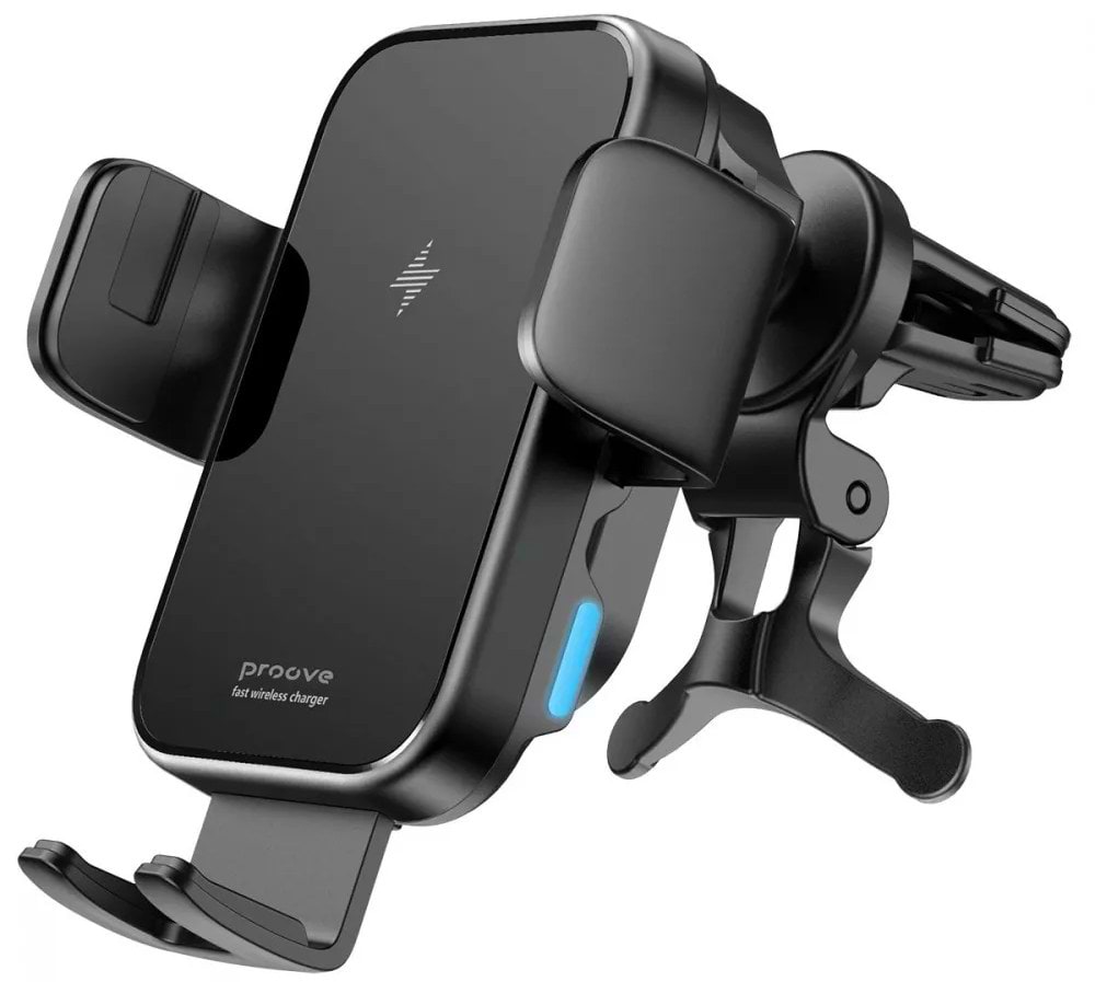 Автотримач з бездротовою зарядкою Proove Triple Clamp15W Black (479210001) - Фото 1