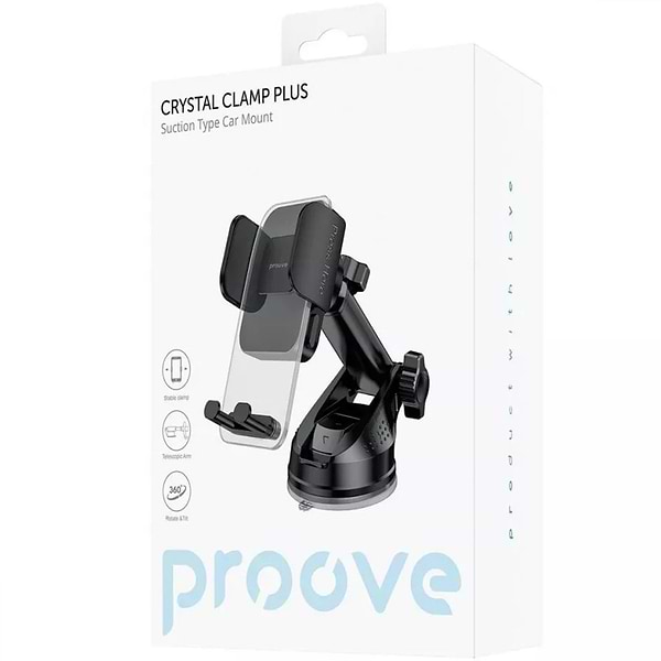 Фото - Автотримач Proove Crystal Clamp Plus Suction Type Car Mount black (CHCSP0000001)