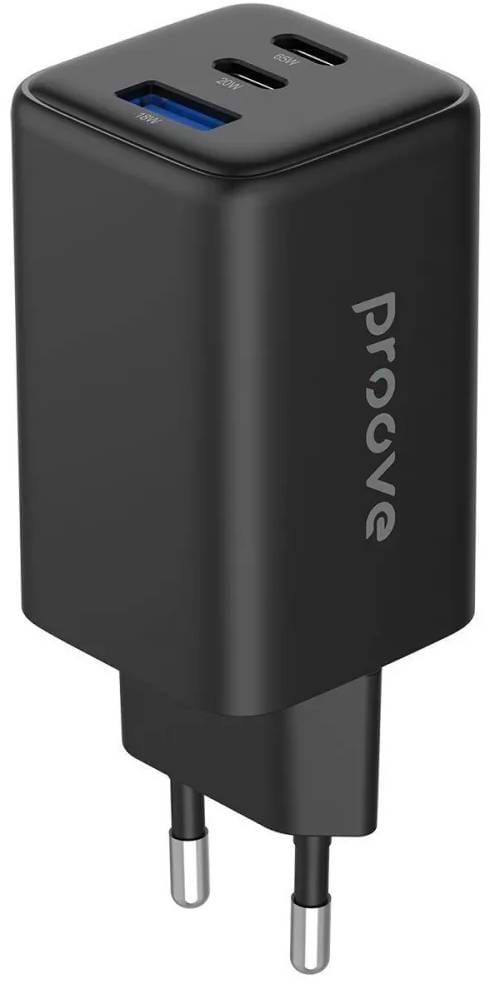Фото - Мережевий зарядний пристрій Proove Pocket GaN 65W (2Type-C + USB) Black (WCPG65121201)