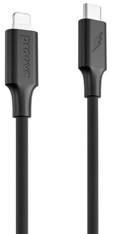 Фото - Кабель синхронизации данных Proove Striped Silicone Type-C to Lightning 1m Black (CCSS00002101)