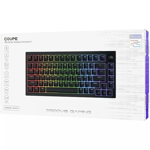 Фото - Клавіатура бездротова ігрова Proove Gaming Coupe (Ukraine Layout) Black (WKCP00022401)