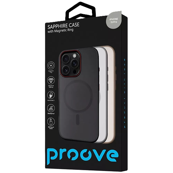 Фото - Чохол для смартфону Proove Sapphire Case with Magnetic Ring iPhone 15 Pro Black Titanium (PCSAIP15P036)