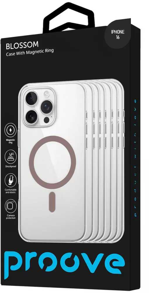 Фото - Чохол для смартфону Proove Blossom Case with Magnetic Ring iPhone 16 Gray Titanium (PCBLIP160027)