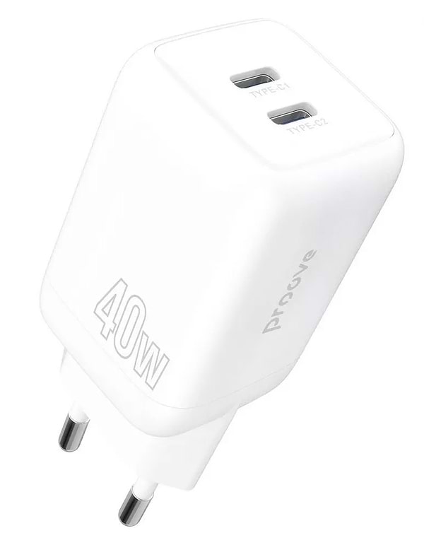 Фото - Мережевий зарядний пристрій Proove Silicone Power 40W (Type-C + Type-C) White