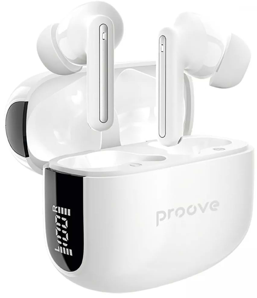 Навушники вкладиші бездротові TWS Proove Tempo TWS with ANC (APP) white (TWTM0001AP02) - Фото 1